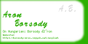 aron borsody business card